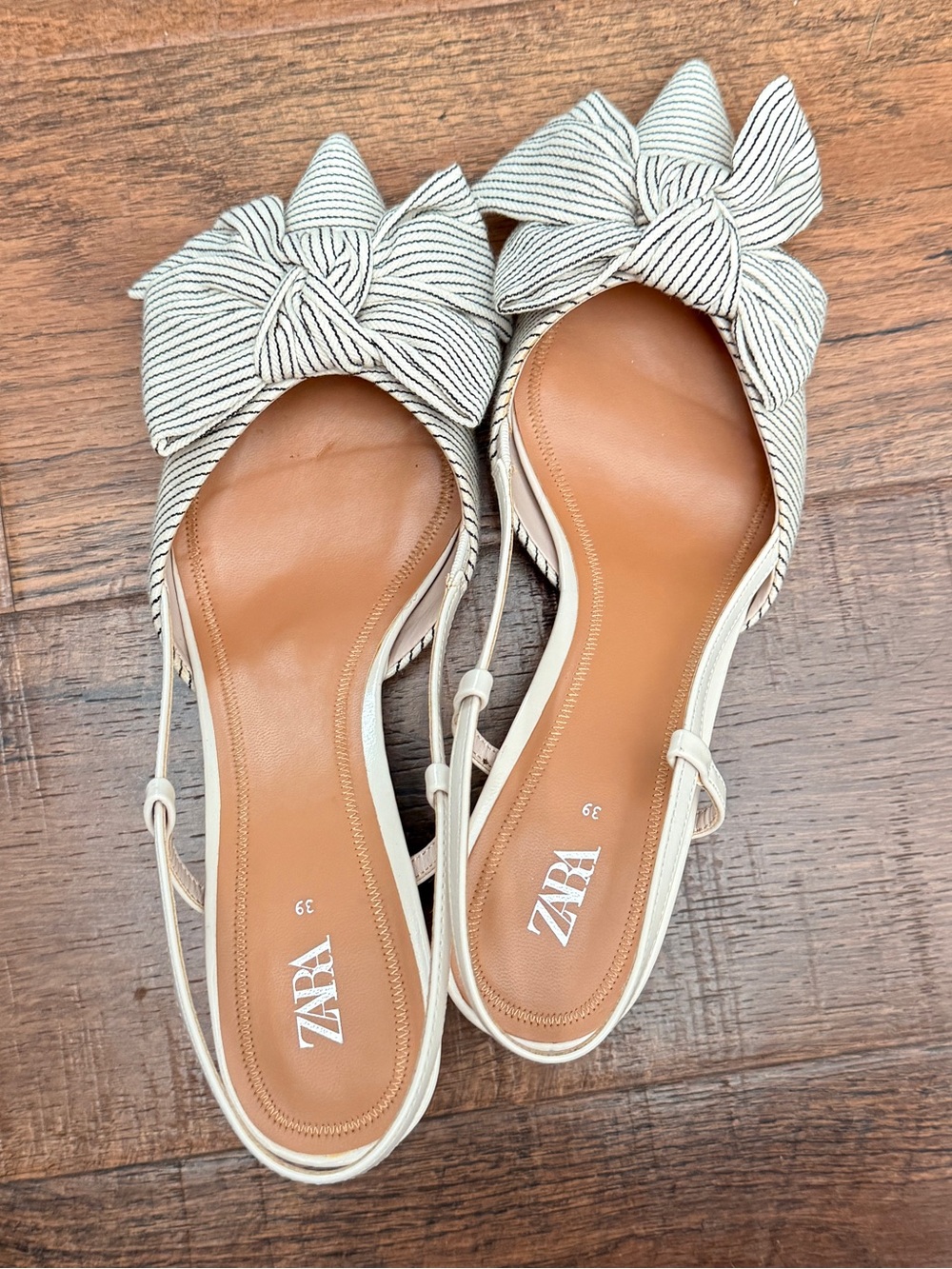 Zara sling back kitten heels size 39